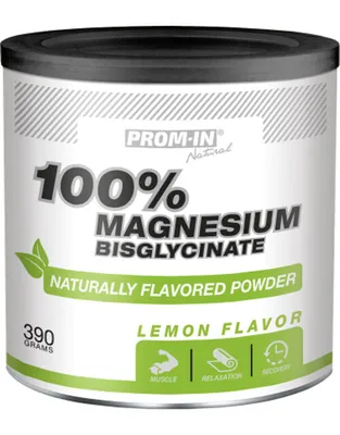 Obrázok produktu pre Prom-In 100% Magnesium Bisglycinate 390 g citrón / Magnézium (horčík) / Prírodne sladený vysoko využiteľný bisglycinát horečnatý