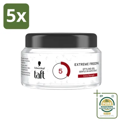 Immagine prodotto di 5 confezioni di Taft Extreme Freezing Styling Gel - Fissaggio estremo - 200 ml - Confezione risparmio - 5 pezzi
