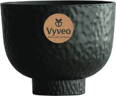Image de Vyveo - Pot de fleurs Oro - Noir - 28x22