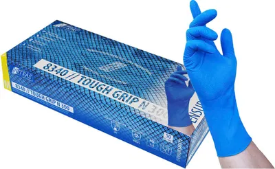Produktbild von NITRAS® unisex Einmalhandschuhe TOUGH GRIP N 300 blau Größe M 50 St.