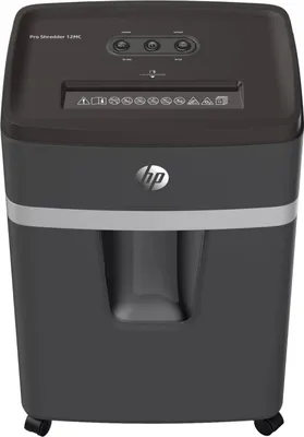 Produktbild von Hewlett Packard 581837 PRO SHREDDER 12MC Aktenvernichter, Mikroschnitt, P-5, 12 Karten, 25l, dunkelgrau