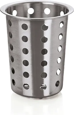Immagine prodotto di Portaposate in acciaio al nichel-cromo, diametro 10 cm, altezza 13,5 cm.