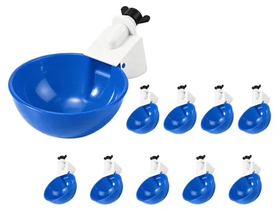 10er-Set automatische Trinkbecher für Geflügel, blau