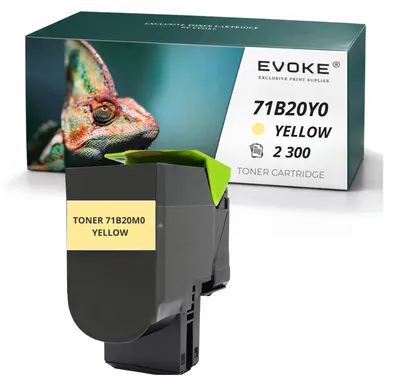 Produktbild von Evoke Toner-Kompatibilkartusche für den Lexmark-Drucker CS317Y 71B20Y0, Gelb, 2300 Seiten, kompatibel mit CX317, CX417, CX517, CS317 und CS417