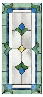 Produktbild von Sichtschutzfolie für Buntglasfenster im Vintage-Stil, dekorativ, mattiert, statisch haftend, wasserdicht, PVC, wiederverwendbar, UV-Schutz, Glasaufkleber