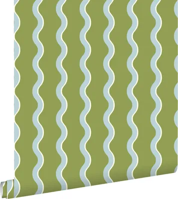 Obrázek produktu pro ESTAhome tapeta vlnité pruhy zelená a modrá 50 x 900 cm