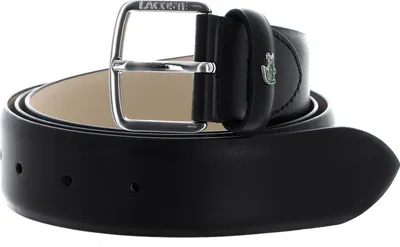 Image de LACOSTE Cuir ceinture Elegance 35 Flat Raw Edge Belt W90 Noir