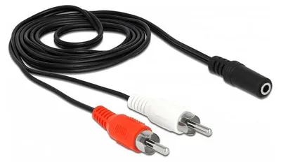 Produktbild von DeLOCK 85808, 2 x RCA, Weiblich, 3.5mm, Männlich, 1,4 m, Schwarz, Rot, Weiß
