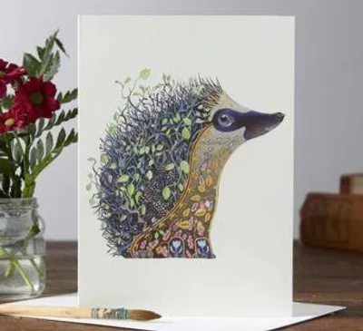 Produktbild von Karte A059 B6 + Umschlag „Igel mit Brombeeren“ – DM Collection