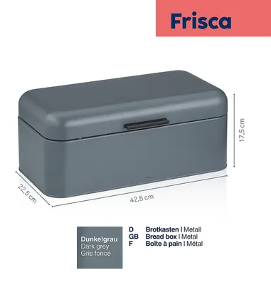 Zdjęcie produktu dla Kela Frisca, Prostokątny, Ciemny Szary, Metal, Pokrywa na zawiasach, 425 mm, 225 mm