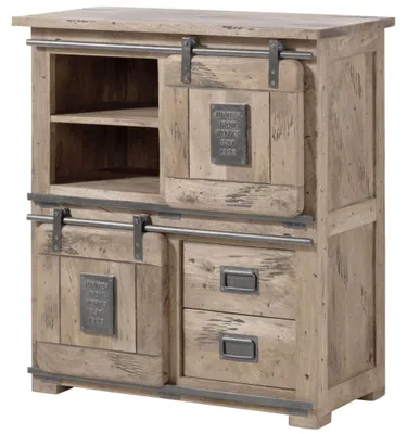 Immagine prodotto di MASSIVMOEBEL24 | Highboard Mango 90x45x100 beige lackiert RAILWAY #3005