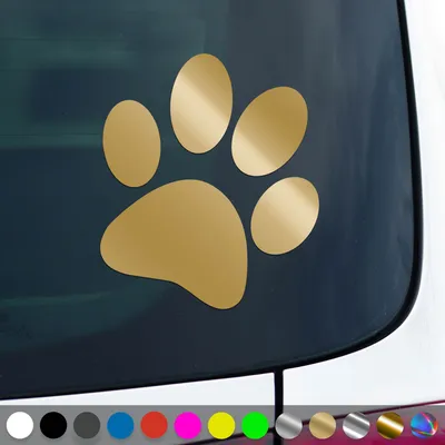 Produktbild von PantherPixel Hundepfoten Aufkleber Katzen Tiere Welpen Tatzen Sticker Auto Geschenkidee Farbe Gold