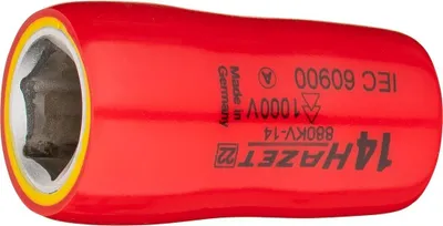 Produktbild von Hazet Steckschlüsseleinsatz, schutzisoliert 3/8 (10 mm) Vierkant hohl, Außen Sechskant-Tractionsprofil, SW 14 mm