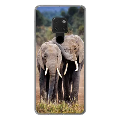 Produktbild von MuchoWow® Handyhülle Schutzhülle Hülle für Huawei P40 Lite Elefant - Tiere - Bäume - Natur Silikon Softcase Handy Hülle - Handy