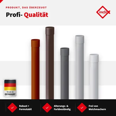 Produktbild von INEFA Fallrohr 200cm x DN50 / 50mm Weiß Kunststoff