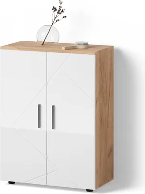 Immagine prodotto di Mobiletto bagno Livinity Ronco Bianco lucido/oro power oak 60 x 81 cm, Model 52826