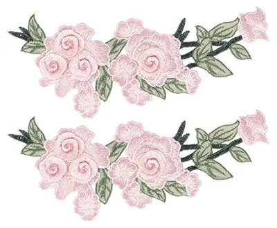 Image de Broderie florale à coudre - Patch brodé pour vêtements et tissus - Idéal pour la création de projets DIY et la décoration de scrapbooking - Rose