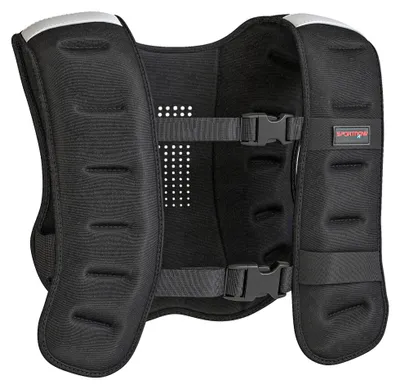 Image de Gilet lesté de 10 kg avec bandes réfléchissantes - Gilet d'entraînement | Couleur : Noir
