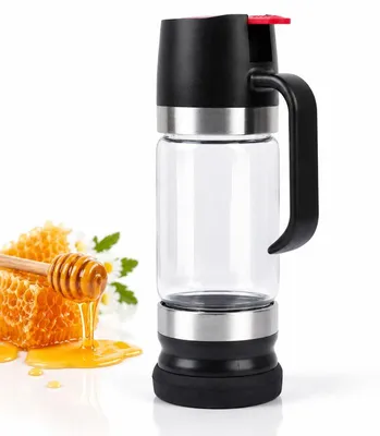 Produktbild von Honigspender Glas 300ml, Tropffreier Honigbehälter mit Griff für Sirup & Kaffee