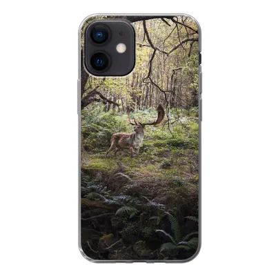 Produktbild von MuchoWow® Handyhülle Schutzhülle Hülle für iPhone 12 Waldtier - Hirsch - Sonne Silikon Softcase Handy Hülle - Schutzhülle