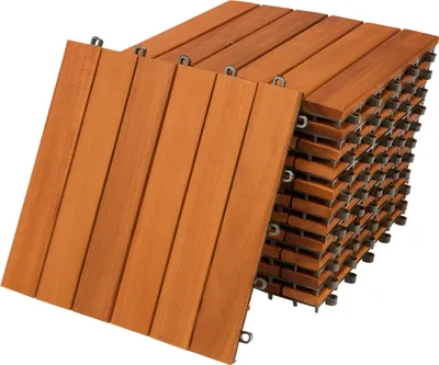 Produktbild von Casaria Holzfliesen FSC®-zertifiziertes Akazien- oder Eukalyptusholz Terrassenfliesen Klickfliesen 30x30cm Garten Balkon, Model:11x Akazie
