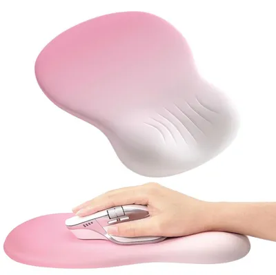 Produktbild von Ergonomisches Mauspad mit Handauflage, Memory Foam, Rosa, für Büro & Gaming