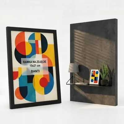 Obrázek produktu pro Černý fotorámeček 15x21 cm na stěnu z plexiskla