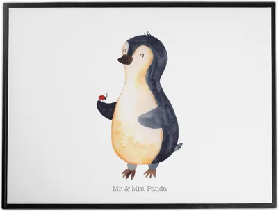 Produktbild von Mr. & Mrs. Panda schreibtischunterlage Pinguin Marienkäfer - Weiß - Geschenk, Liebe, Aufmerksam, Kleine Wunder, Glück, schreibtischunterlagen, Schreibunterlage