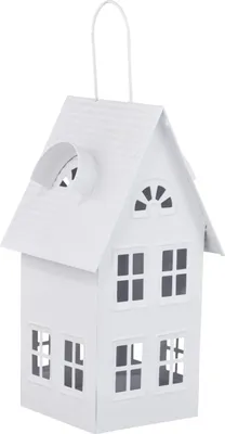 Produktbild von Marrakesch Teelichthalter Lichthaus Califo weiß 11cm | Handgefertigte Metall Lichthäuser im Scandi Chic Design | Weihnachtsdeko & Wohnaccessoire | Kerzenhater für Teelichter als Geschenkidee