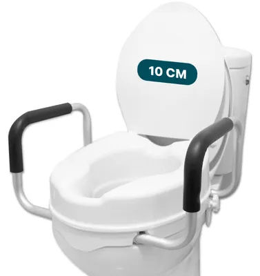 Produktbild von Toilettenstuhl mit Armlehnen, erhöhte Toilettensitze für Senioren
