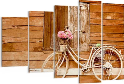 Produktbild von Bild auf Leinwand - Leinwandbild - Fahrrad Blume Korb alt - 150x100cm - Wand Bild - Wanddeko - Leinwanddruck - Bilder - Kunstdruck - Wanddekoration - Leinwand bilder - Wandkunst - EG150x100-2954