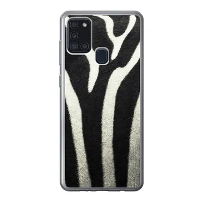 Produktbild von MuchoWow® Handyhülle Schutzhülle Hülle für Samsung Galaxy A21s Tiermuster - Zebra - Schwarz - Weiß Silikon Softcase Handy Hülle - Hartschale