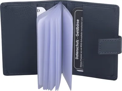 Produktbild von dunkelblaue Kreditkartenhülle, Leder Kartenetui