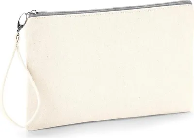 Image de Westford Mill W520 | Canvas Wristlet Pouch 26 x 17 cm - Couleur : Natural/Light Grey - Taille : One Size