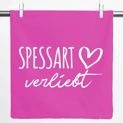 Produktbild von Huuraa Kissenbezug Spessart verliebt 40x40cm Fuchsia Baumwolle Dekokissenbezug Geschenkidee