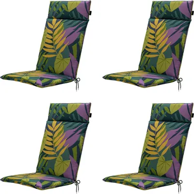 Produktbild von Madison - Gartenstuhlauflage Hochlehner Iven grün - Ca. 120x50 cm - 4er-Set
