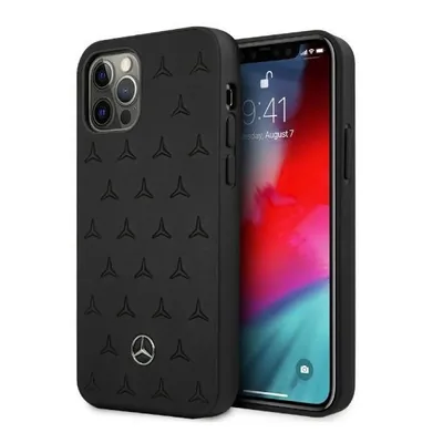 Zdjęcie produktu dla Mercedes MEHCP12LPSQBK iPhone 12 Pro Max6,7 czarny/black hardcase Leather Stars Pattern