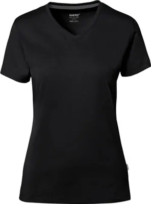 Produktbild von HAKRO Hakro Damen V-Shirt Baumwolle Tec #169 Gr. XS schwarz
