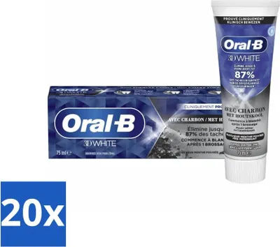 Produktbild von Oral-B Zahnpasta 3D White Charcoal 75 ml - Vorteilspack - 20 Stücke