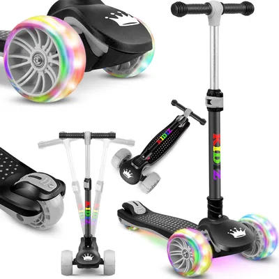 Produktbild von KIDIZ® Roller Kinder Scooter X-Pro2 Dreiradscooter mit PolyurethanLED Leuchtenden Räder Kinderroller faltbar Tret-Roller höhenverstellbarer Cityroller Kinderscooter für Jungen Mädchen 3-12 Jahre