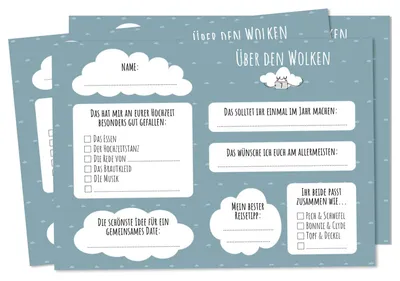 Image de Au-dessus des nuages Cartes de voeux de mariage Cartes de vol en ballon 50 pcs. DIN A6