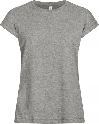 Produktbild von Damen T-Shirt mit doppeltem Kragen, verstärktem Nackenband und leicht abnehmbarem Etikett