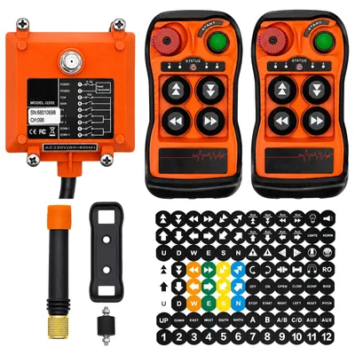 Image de Télécommande sans fil industrielle pour grues, comprenant 2 émetteurs et un récepteur 220V