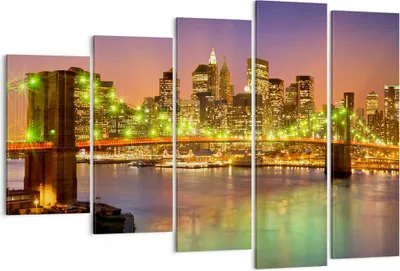 Produktbild von Bild auf Leinwand - Leinwandbild - New York Brücke - 150x100cm - Wand Bild - Wanddeko - Wandbilder - Leinwanddruck - Bilder - Kunstdruck - Wanddekoration - Leinwand bilder - Wandkunst - EG150x100-3517