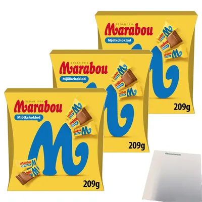 Produktbild von Marabou Mini Box 3er pack (3x209g Packung) + usy Block