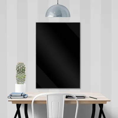 Produktbild von banjado Magnettafel aus Glas, beschreibbar, 50x75cm groß, ESG Sicherheitsglas mit Motiv Tiefschwarz [MTGH2-0023]