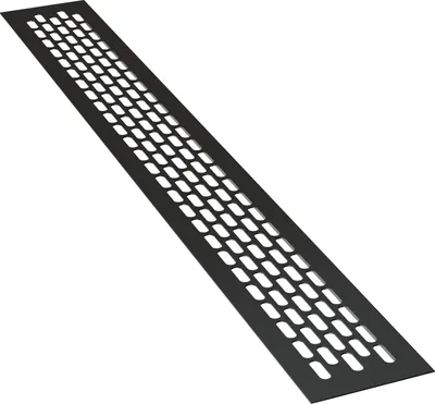Produktbild von 2 x sossai Aluminium Lüftungsgitter 48 x 6cm in Schwarz Belüftungsgitter Türgitter Stegblech Abluft