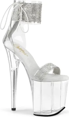 Produktbild von FLAMINGO-827RS Damen Sandale von Pleaser, Transparent Silber , EU 37, US 7