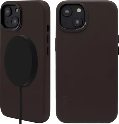Image de Decoded Coque arrière en cuir pour iPhone 14 Plus Chocolate Brown