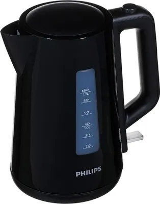 Obrázek produktu pro Philips 3000 series Series 3000 HD9318/20 Černá konvice, rodinná velikost 1,7 l, 1,7 l, 2200 W, Plast, Indikátor úrovně vody